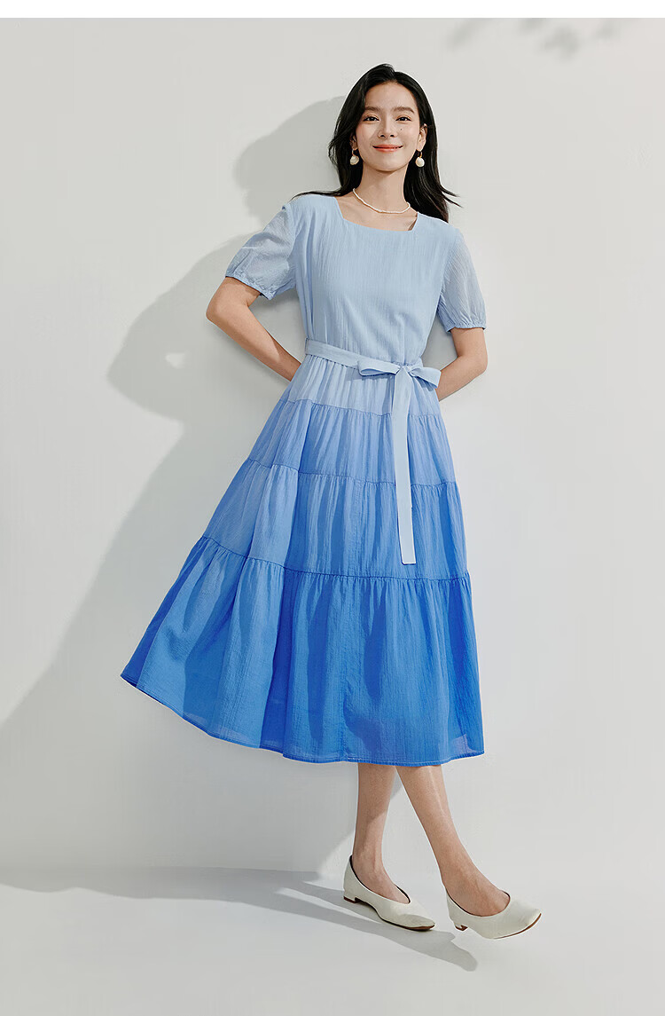 INMAN Gradient Vacation Style Dress 2026 Summer New Loose Long Dress for Women 11